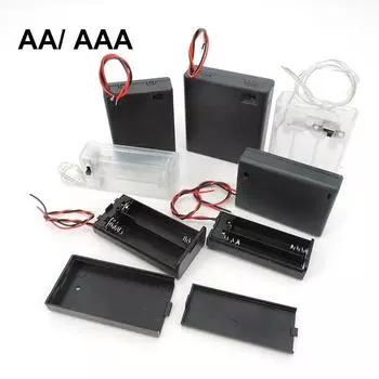 5 шт., 2/3/4 слота, держатель для батарей типа AA AAA, 1,5 В/3 В/4,5 В/6 В, батарейный отсек AA с проводами, переключатель включения/выключения, винтовая крышка, задняя крышка 2 Slots AAA