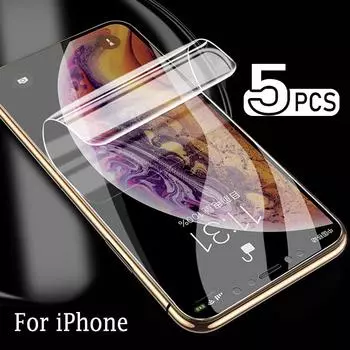 5 шт. гидрогелевая пленка для iPhone 14 11 12 13 Pro Max мини мягкая гелевая пленка для iPhone 8 7 6S 6 Plus SE 2022 XR XS Max Защитная пленка для экрана Pocophone F2 Pro чистый