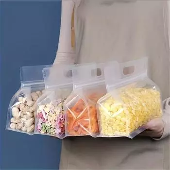 5 шт. многоразовых герметичных пакетов для хранения продуктов, для орехов, зерновых, овощей, фруктов и закусок, кухонный органайзер, герметичный пакет для заморозки с защитой от запаха M 10.24x7.48inch