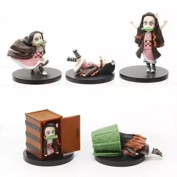 5 шт./набор аниме демон убийца Kimetsu no Yaiba Kamado Nezuko автомобиль офис украшение дома фигурка модели игрушки