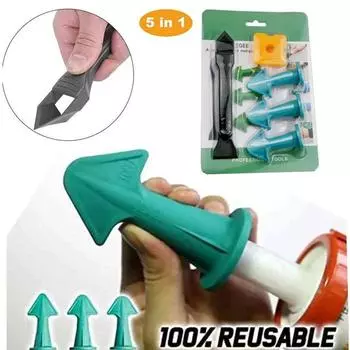 5 шт. Насадка для герметика, аппликатор, инструмент для отделки, шпатель, пластиковый совок для клея, плитка, кирпич, швы, набор для удаления силикона для затирки швов небесно-голубой