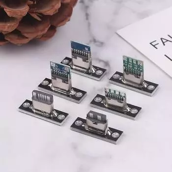5 шт. разъем USB 3.1 Type C с винтовой фиксирующей пластиной Type-C USB Jack 3.1 Type-C 2Pin 4Pin женский разъем разъем для зарядки порт 3