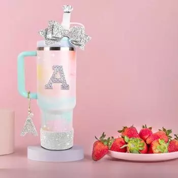 5 шт. Стразы соломенные чехлы набор для бутылок с водой силиконовые наклейки для ботинок буквы подвески M