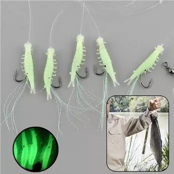 5 шт. светящиеся приманки для рыбалки, наживки для креветок 5pcs