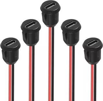 5 шт. Type-C Female 2 Pin Type-C Female Разъем Водонепроницаемый Jack Female Порт для зарядки 3A USB-C Зарядное устройство Вилка Разъем