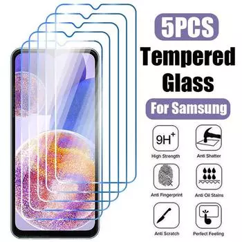 5 шт., закаленное стекло с твердостью 9H для Samsung Galaxy A13 5G A23 A33 A53 A73, защитная пленка для экрана M13 M23 M33 M53, защитная пленка For Samsung A12 чистый
