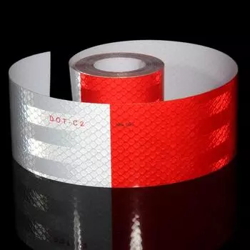 5 см*5 м DOT-C2 светоотражающая лента безопасности красно-белая наклейка для видимости водонепроницаемые светоотражатели водонепроницаемые полосы для прицепа транспортного средства
