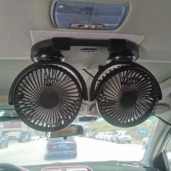 5 В / 12 В / 24 В автомобильный USB-вентилятор охлаждающий автомобильный вентилятор с двумя головками автомобильный вентилятор 3 скорости регулируемый для автомобильного охладителя воздушный вентилятор автомобильные аксессуары вентилятор Black Yellow жёлт