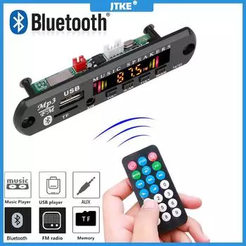 5 В 12 В MP3 WMA декодер плата аудио модуль USB TF FM радио Bluetooth 5,0 беспроводной музыкальный автомобильный MP3-плеер с пультом дистанционного управления чёрный