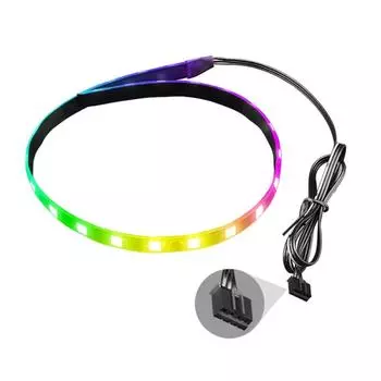 5 В 3-контактная argb лента/4-контактная rgb светодиодная лента для корпуса ПК, компьютерного шасси, rgb светодиодная лента, 40 см, магнитная, многоцветная, 1 шт.