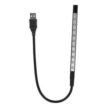 5 В Гибкая Мини USB Светодиодная Лампа Для Чтения Фонарик Для Ноутбука ПК Компьютерная Клавиатура Черный
