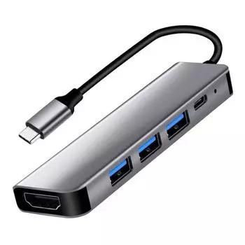 5 в 1 USB C Hub Многопортовый USB-C Расширитель USB C Hub 3.1 Адаптер 4K Мини-адаптер для передачи данных для смартфонов