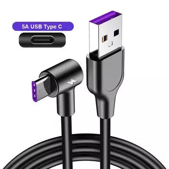 5A локтевой кабель USB-Type-C кабель для быстрой зарядки мобильного телефона USB C зарядное устройство кабель для передачи данных для iPhone 15 Huawei Xiaomi Realme Samsung 1m