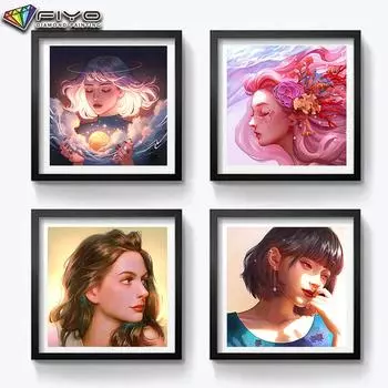 5D Алмазная картина Мультфильм Девушка Аватар DIY Алмазная вышивка Горный хрусталь Украшение дома Full Round 30X30CM