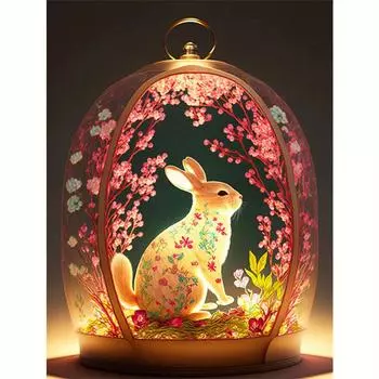 5D алмазная живопись кролик вышивка животное мозаика вышивка крестиком цветок ремесленный домашний декор 30x40 см/12x16 дюймов 30x40cm NO Frame