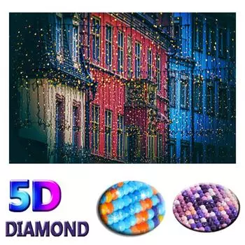 5D Алмазная картина Уличный пейзаж Комплект Мозаика Полная вышивка Звезды Вышивка крестом 20X30CM