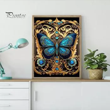 5D Алмазный набор для рисования с узором бабочки. Легкий DIY. Четкие символы. Улучшает координацию рук и глаз. Яркие цвета. Вышивка крестиком. Мозаичное украшение.