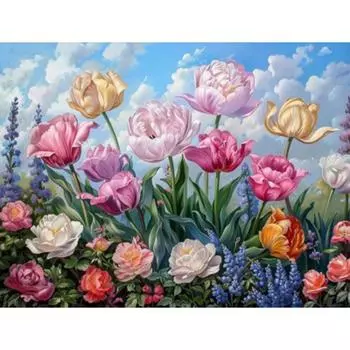 5D-Diamantgemlde zum Selbermachen mit Squaretischem Bohrer Tulpen-Set Wanddekor