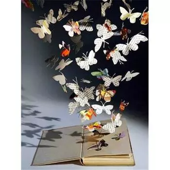 5D DIY Алмазная картина Бабочки и книги Вышивка крестиком Алмазная вышивка Домашний декор Подарки 20X30CM