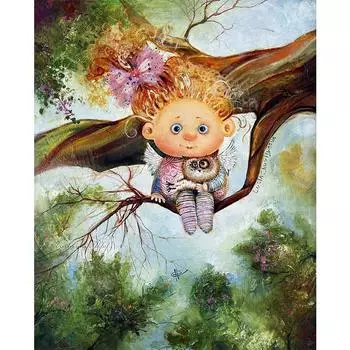 5D DIY Алмазная картина Baby Angel Sunset Алмазная вышивка Полный мозаичный набор Наборы для вышивки крестом Домашний декор Подарки ручной работы Round 20x30cm