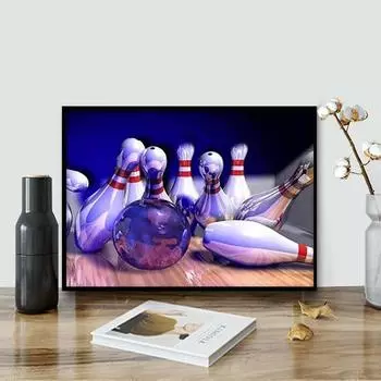 5D DIY Алмазная картина Боулинг Набор для вышивки крестом Мозаика Алмазная вышивка Роза Полный круглый квадратный дрель Украшение дома Round 30x40cm