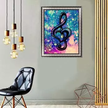 5D Diy Алмазная картина Цветные ноты Набор для вышивки крестом Полная алмазная вышивка Мозаика Художественная картина Стразы Декор Подарок Full Round 20x30cm