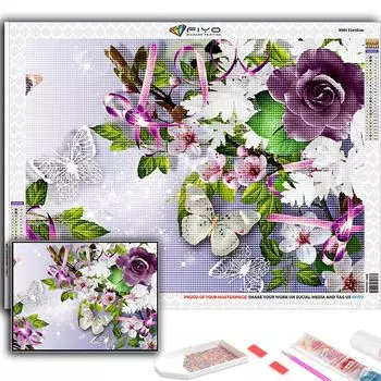 5D Diy Алмазная картина Цветок Горшечное растение Вышивка крестом Полный Алмазная вышивка Мозаика Full Round 20X30CM
