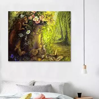 5D DIY Алмазная картина Фея и кролик Вышивка крестиком Алмазная вышивка Ручная работа Хобби Домашний декор 20X30CM