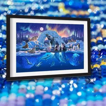5d Diy Алмазная картина Кит Морские дельфины Алмазная вышивка Крестом Алмазная мозаика Домашний декор 20X30CM