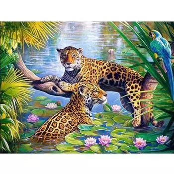 5D DIY Алмазная картина Леопард Вышивка крестом 5D Главная 20X30CM