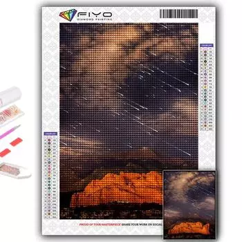 5D Diy Алмазная картина Метеоритный дождь Вышивка крестиком Полная алмазная вышивка Мозаика Full Round 20X30CM