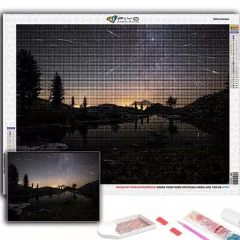 5D DIY Алмазная картина Метеоритный дождь Вышивка крестом Алмазная художественная вышивка Мозаика Домашний декор Full Round 20X30CM