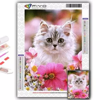 5D Diy Алмазная картина Милые маленькие животные Кошка, Собака, Панда Вышивка крестом Полная Алмазная вышивка Мозаика Full Round 20X30CM