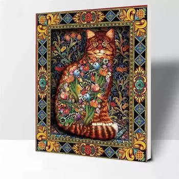 5D DIY Алмазная картина Милый кот Набор для вышивки крестиком Мозаика Алмазная вышивка Роза Полный круглый/квадратный дрель Украшение дома Round 30x40cm