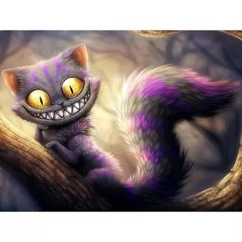 5D DIY Алмазная картина Мультфильм Кот Вышивка Мозаика Вышивка крестом Горный хрусталь Украшение 20X30CM