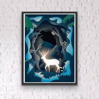5D DIY Алмазная картина Олень Набор для вышивки крестом Мозаика Алмазная вышивка Роза Полный круглый квадратный дрель Украшение дома Round 30x40cm
