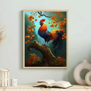 5D DIY Алмазная картина Петух Набор для вышивки крестом Мозаика Алмазная вышивка Роза Полный круглый квадратный дрель Украшение дома Round 30x40cm