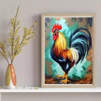5D DIY Алмазная картина Петух Вороны Набор для вышивки крестом Мозаика Алмазная вышивка Полный круглый квадратный дрель Украшение дома Round 30x40cm