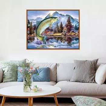 5D Diy Алмазная картина Полная «Рыбалка» Картины Стразы Алмазная мозаика Алмазная вышивка Full Round 20x30CM