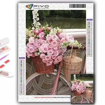 5D Diy Алмазная картина Розовые розы Вышивка крестиком Полная алмазная вышивка Мозаика Full Round 20X30CM