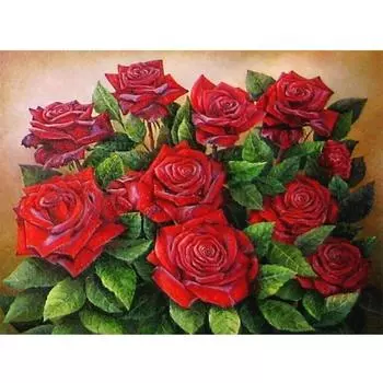 5D DIY Алмазная картина Розы из алмазной вышивки Полный набор мозаики Вышивка крестом Домашний декор Подарки ручной работы Round 20x30cm