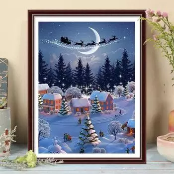 5D DIY Алмазная картина Санта-Клаус Набор для вышивки крестом Мозаика Алмазная вышивка Полный круглый/квадратный дрель Украшение дома Round 30x40cm