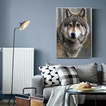 5D DIY Алмазная картина Волк Набор для вышивки крестом Мозаика Алмазная вышивка Роза Полный круглый/квадратный дрель Украшение дома Round 30x40cm