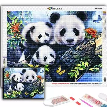 5D Diy Алмазная картина Животное Панда Вышивка крестом Полный Алмазная вышивка Мозаика Full Round 20X30CM