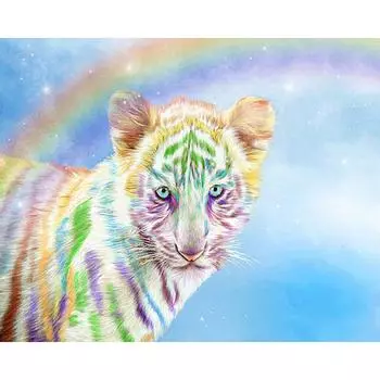 5D DIY Алмазная вышитая алмазная мозаика тигровая радуга Алмазная роспись креста со стразами 20X30CM