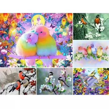 5D DIY алмазная живопись Animlas птицы набор для вышивки крестом полная дрель круглая вышивка мозаика художественная картина стразы подарок Full Round 20x25CM