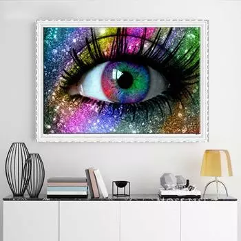 5D Diy алмазная живопись мультфильм цветные глаза набор крестиков полная алмазная вышивка мозаика художественная картина стразы Декор подарок Full Round 20x30cm