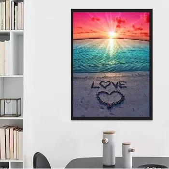 5D Diy алмазная живопись мультфильм Солнечный берег набор крестиков полная алмазная вышивка мозаика художественная картина из страз Декор подарок Full Round 20x30cm