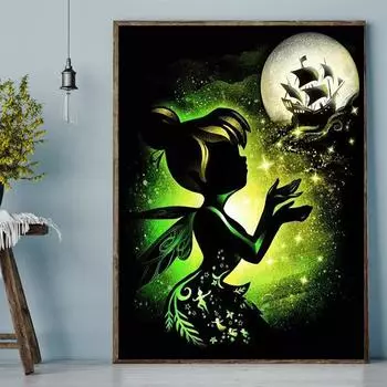 5D Diy алмазная живопись мультфильм девушка набор крестиков полная алмазная вышивка мозаика художественная картина стразы Декор подарок Full Round 20x30cm