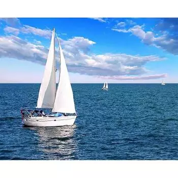 5D DIY алмазная живопись парусник с видом на море Алмазная вышивка полный набор мозаики вышивка крестиком домашний декор подарки ручной работы Round 20x30cm